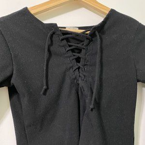 Brandy Melville Black Tie Shirt